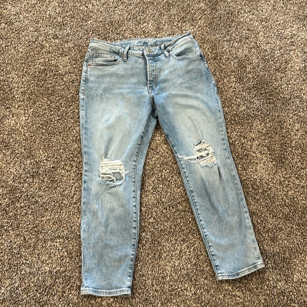 High rise baby blue jeggings
